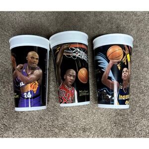 NBA Looney Tunes All Star McDonald's Collectible Cups Vtg 1995 Lot Of 3 Jordan